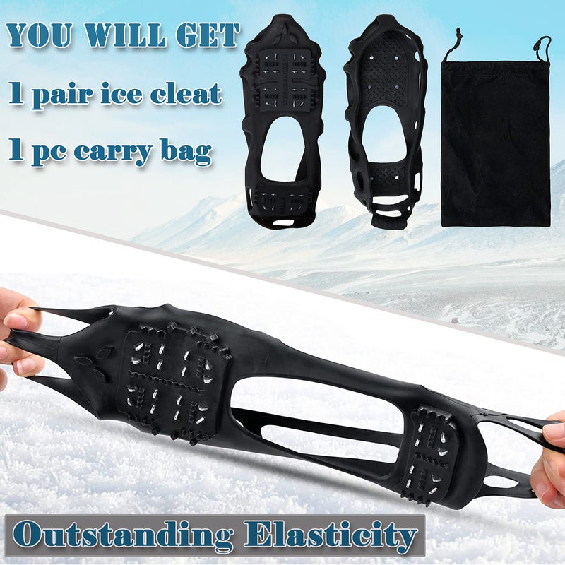 Shaddock Fishing Ice Snow Traction Cleats Crampons Anti-Slip Snow Shoes Cleats Walking on Snow and Ice Winter Walking Boots Cleats for Men Women Hiking, Jogging (24 Steel Crampons,Szie M) - Image 5
